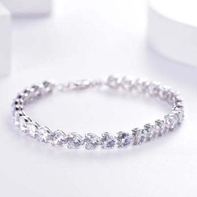 High quality rhodium plated jewelries gift diamond cz stone accessories crystal bracelet 925 sterling silver bracelet women Kirin Jewelry