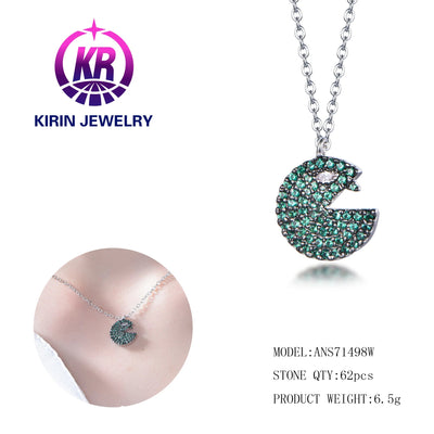 Hot Sale 3A White Cubic Zirconia Round Diamond Luxury Charm Pendant Gift Women 925 Sterling Silver Jewelry Kirin Jewelry