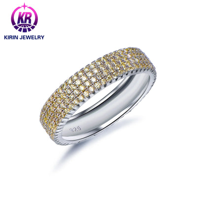 Hot Selling Personality New Design Light Yellow diamond Ring 925 Sterling Silver Jewelry Hypoallergenic Ring Kirin Jewelry