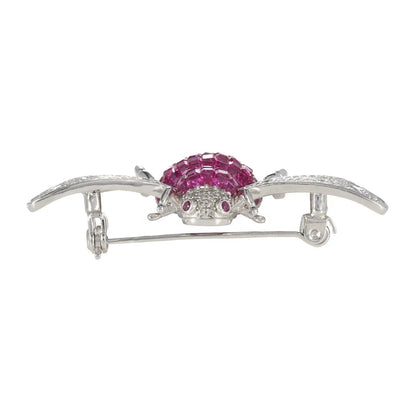 Jewelry Wholesale 925 Sterling Silver Brooch Business Etiquette Party Ruby 925 Silver Brooch Bee Shape Invisible inlay Brooch Kirin Jewelry