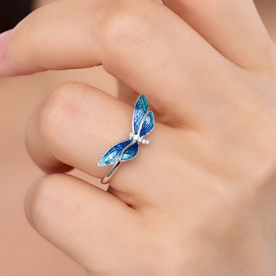 Kirin Jewelry 18K gold gemstone ring dragonfly with diamond KR40210 Kirin Jewelry