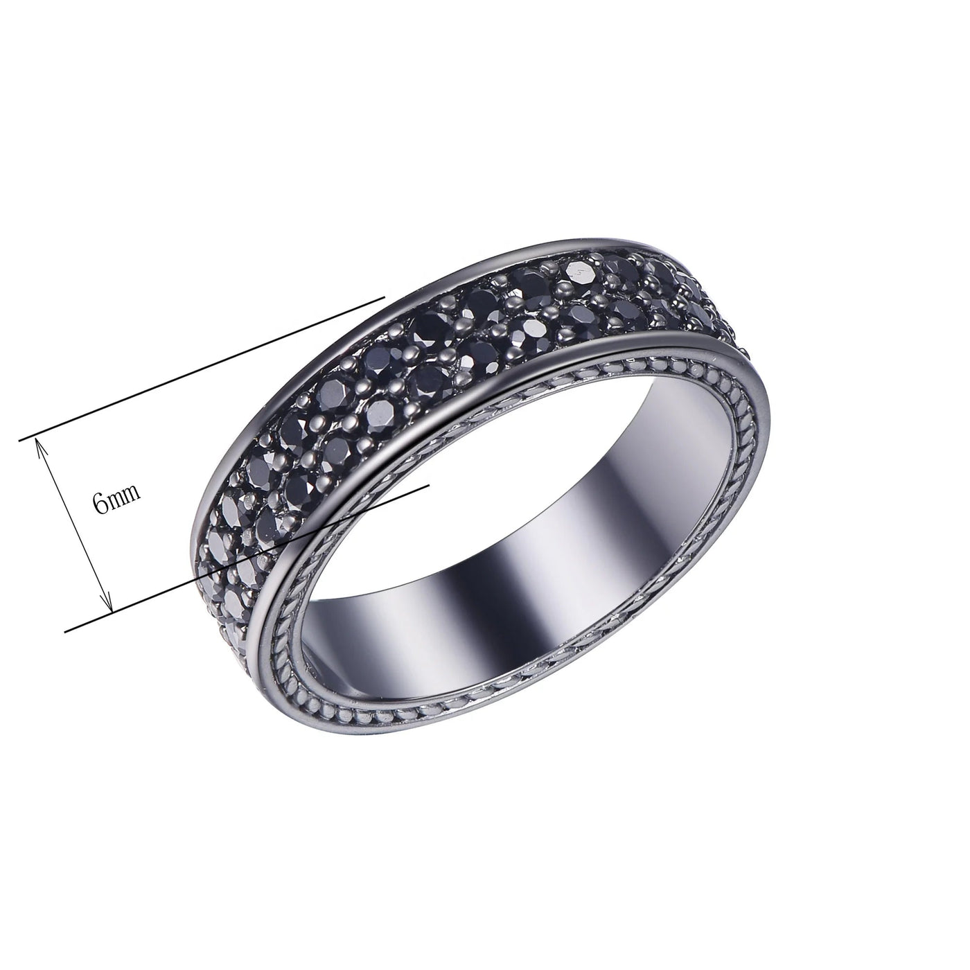 Kirin Jewelry 925 silver band ring black cz black plating ring fashion ring Kirin Jewelry
