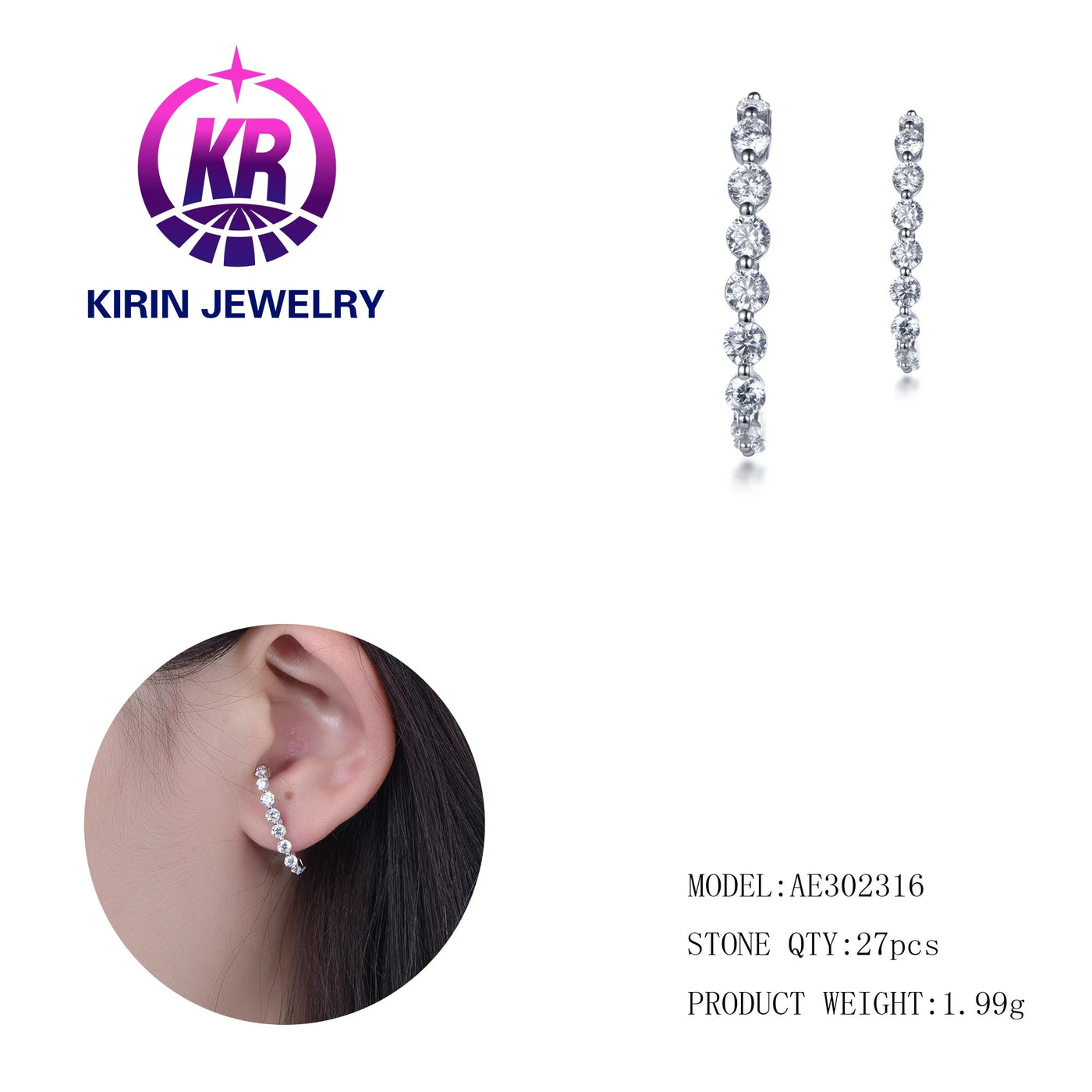 Korea S925 silver earrings flash diamond tassel earrings high-end sense slim summer trendy designs long earrings for women Kirin Jewelry