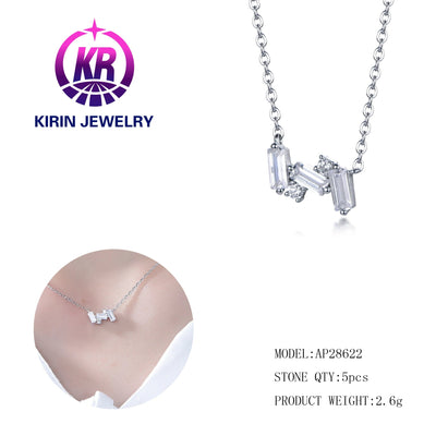 Light Luxury 925 Sterling Silver Ice Crystal Diamonds Necklace Collar Chain Versatile Zircon Necklace For Women Kirin Jewelry