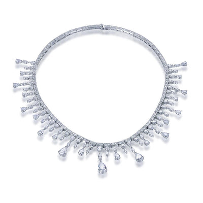Luxury Designer Jewelry Diamond 925 Silver Rhodium Plated Bridal Choker Necklace Kirin Jewelry