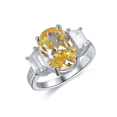 Mystic Topaz Ring for Women Citrine Naturel Ring 2022 New Arrivals Canary Oval Diamond Citrine Ring Kirin Jewelry