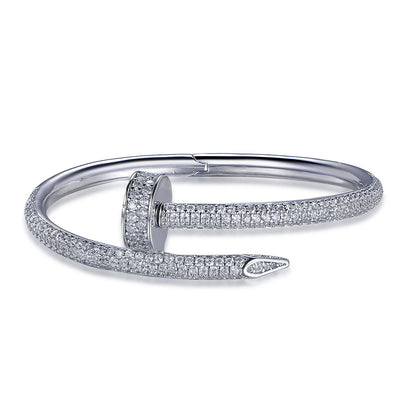 Nail Bracelet Screw Cuff Bangle Stylish Bracelet Femme Jewelry With Multi Crystal 925 Sterling Silver cuff bracelet Kirin Jewelry