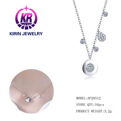 New 14K Filled Jewelry White Gold Choker Necklace Zircon Pendant Bling Jewelry Women Necklace 925 Sterling Silver Kirin Jewelry