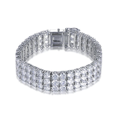 New Fashion 925 Sterling Silver Couple Bracelet Jewelry Rhodium Plated Crystal Bracelet Tennis Bracelet Women Men Kirin Jewelry