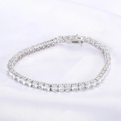 New Trendy 925 Sterling Silver 2mm 3mm 4mm White Cz Cubic Zirconia Tennis Bracelet Kirin Jewelry