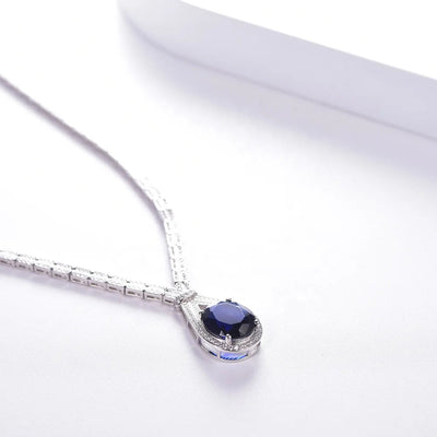 Pendant Necklace Wholesale Charms Necklaces Aquamarine Pendant Box Chain 925 Sterling Silver Necklace Kirin Jewelry