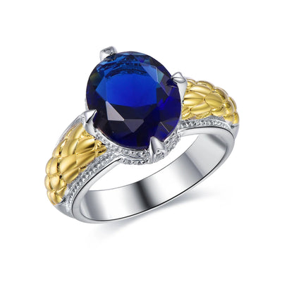 Real 18k Gold Natural Aquamarine Diamond Ring Jewelry Oval Seablue Gem Fashion Engagement Rings for Women Kirin Jewelry