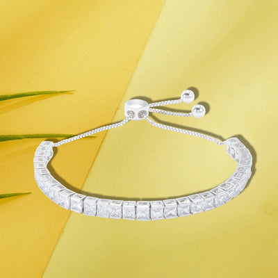 S925 Tennis Bracelet with Sparking Cubic Zirconia Adjustable Bracelet for Women Silver Tennis Bracelet Kirin Jewelry