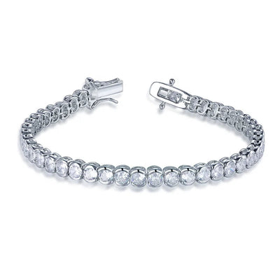 Tennis Chain S925 Sterling Silver Bracelet Women's 3A zircon Jewelry Collection 14K White Gold Full diamond Bracelet Kirin Jewelry