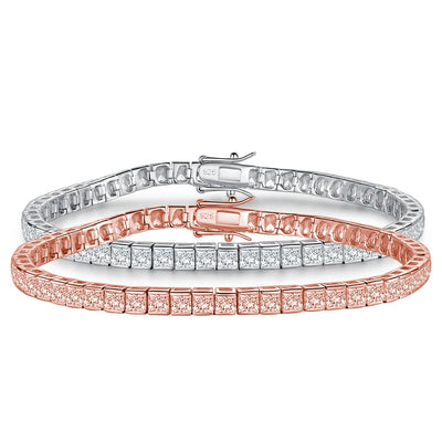 Unisex Square Shape Ins Full Diamond Zircon Bracelet Luxury Jewelry Full Diamond Tennis Chain Bracelet Zircon for Women Kirin Jewelry