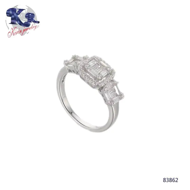 Whoelesale Silver Ciubic Zircon Round & Rectangle Lab Diamond Unique Halo Rings​
