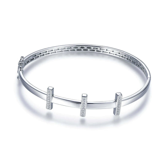 Wholelsale Silver CZ Personalized Simple Design Bangles
