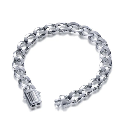 Wholelsale Silver Roadside Curb Cuban Link Chain Bracelet