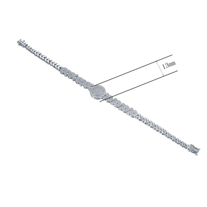 Wholelsale Silver Round Cut Adjustable Leaf Design Bracelet​