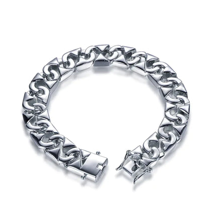 Wholelsale Silver Smooth Surface Wrist Armor Style Cuban Links Bracelet​ 