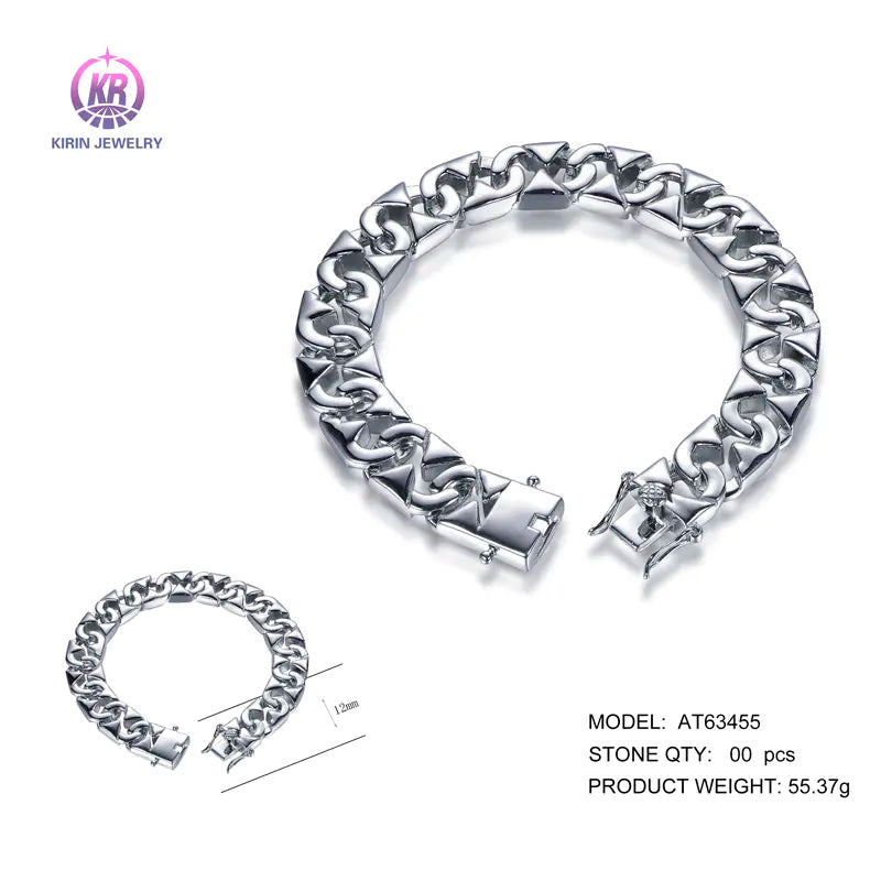 Wholelsale Silver Smooth Surface Wrist Armor Style Cuban Links Bracelet​ for Women