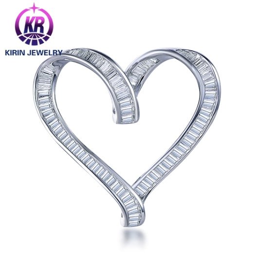 Wholesale 18K Gold Created Diamonds Twisted Drop Heart Shape Pendant​