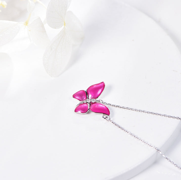 Wholesale 18K Gold Lab Created Ruby Gemstone Butterfly Pendant