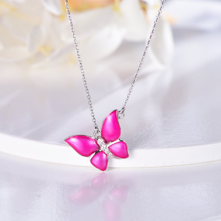 Wholesale 18K Gold Lab Created Ruby Gemstone Butterfly Pendant