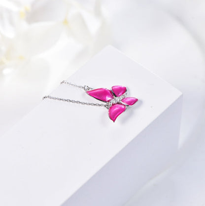 Wholesale 18K Gold Lab Created Ruby Gemstone Butterfly Pendant