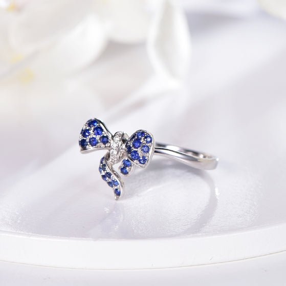 Wholesale 18K Gold Lab Created Sapphire Bow Shape Ring