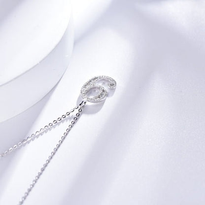 Wholesale 18K Gold Pave Simulated Diamond 9 Number Pendant Necklace