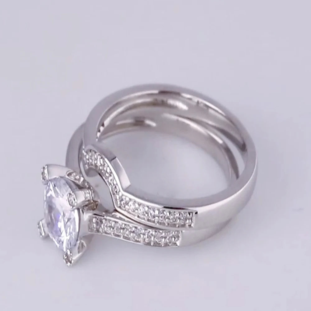 Wholesale 2 in 1 Lab Grown Diamond Vintage Engagement Rings Sets