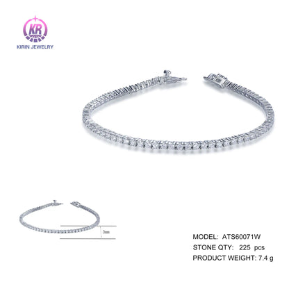 Wholesale 925 Silver CZ Lab Created Round Diamond Tennis Bracelet​ for Women