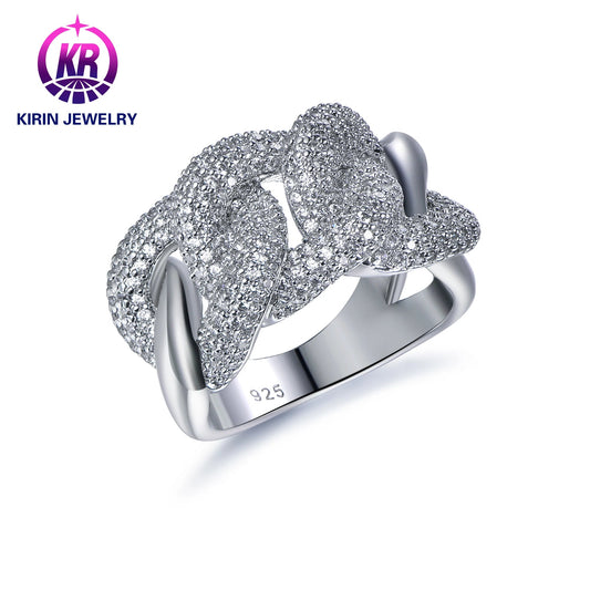Wholesale 925 Silver CZ Line Geometric Engagement Rings