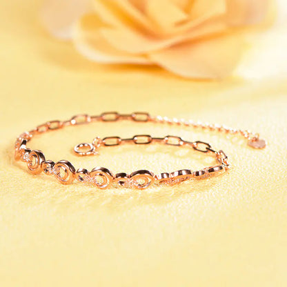 Wholesale 925 Silver Cubic Zircon Circle Chain Bracelet