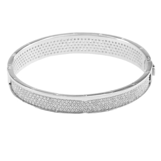 Wholesale 925 Silver Cubic Zircon Paved Lab Grown Diamonds Bangles