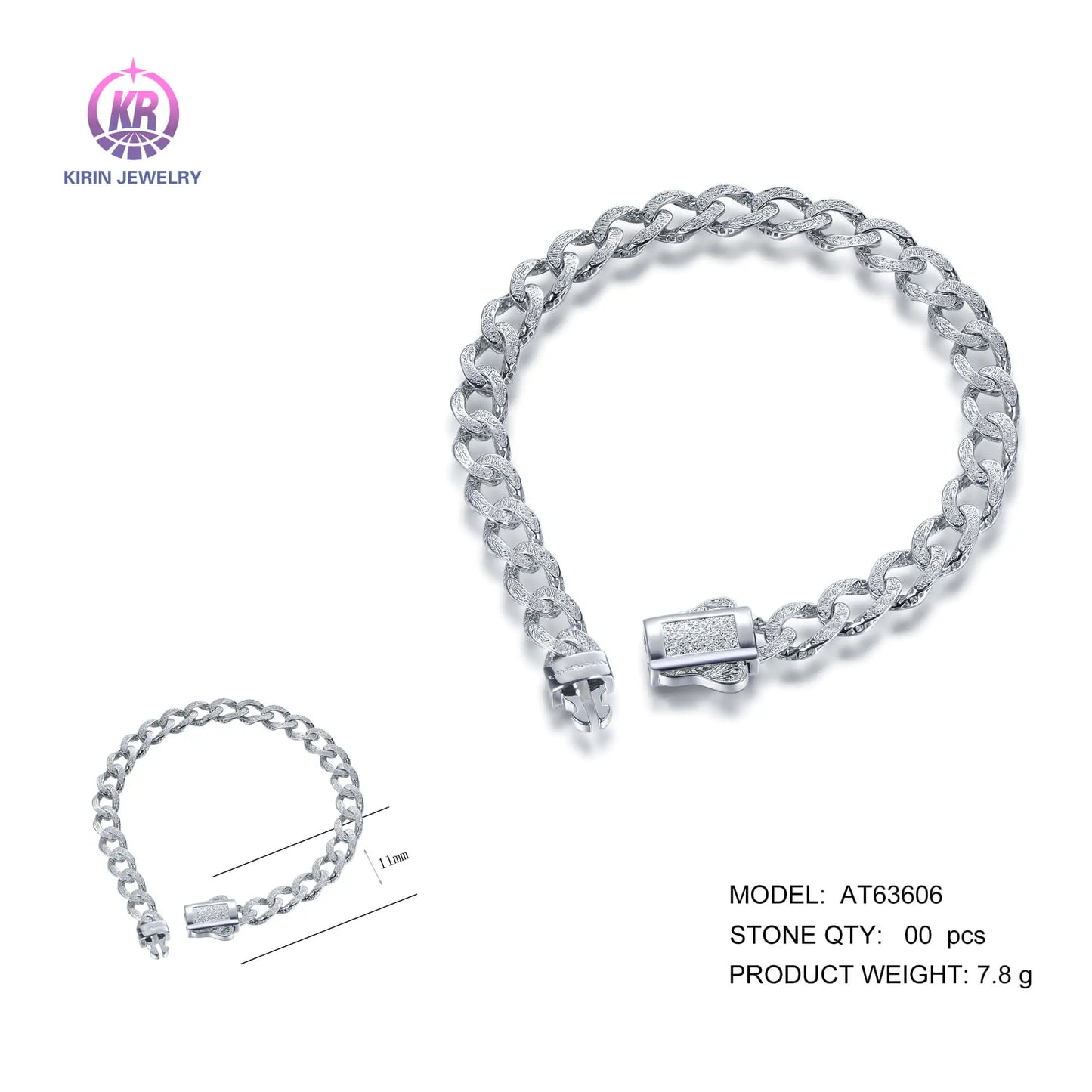 Wholesale 925 Silver Flat Curb Thick Minimalist Cuban Link Bracelets for Women