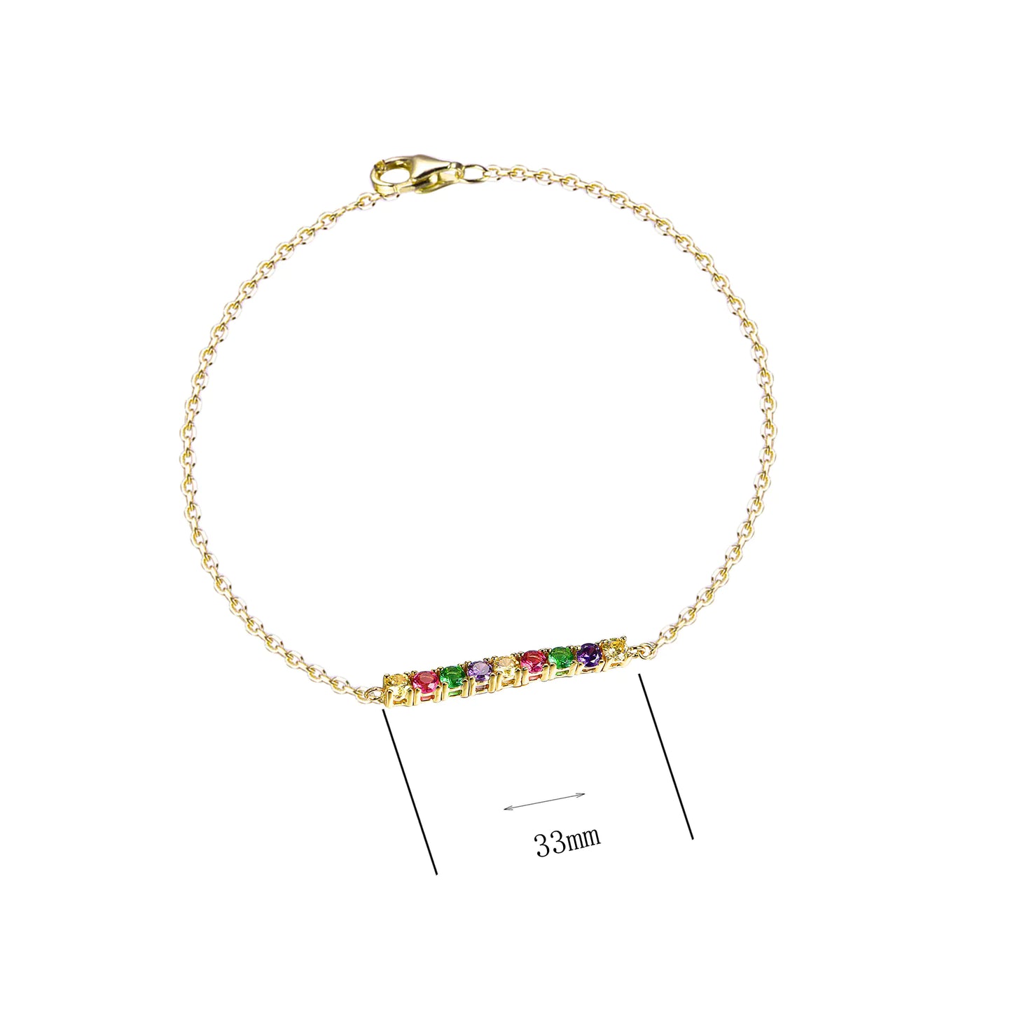 Wholesale 925 Silver Gold Plated Colored Stone Bracelets​