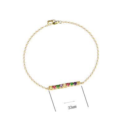 Wholesale 925 Silver Gold Plated Colored Stone Bracelets​