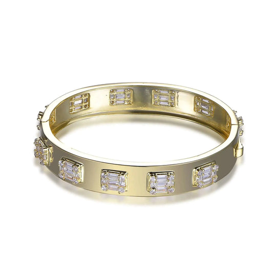 Wholesale 925 Silver Gold Plated Cubic Zircon Lab Diamond Bangles