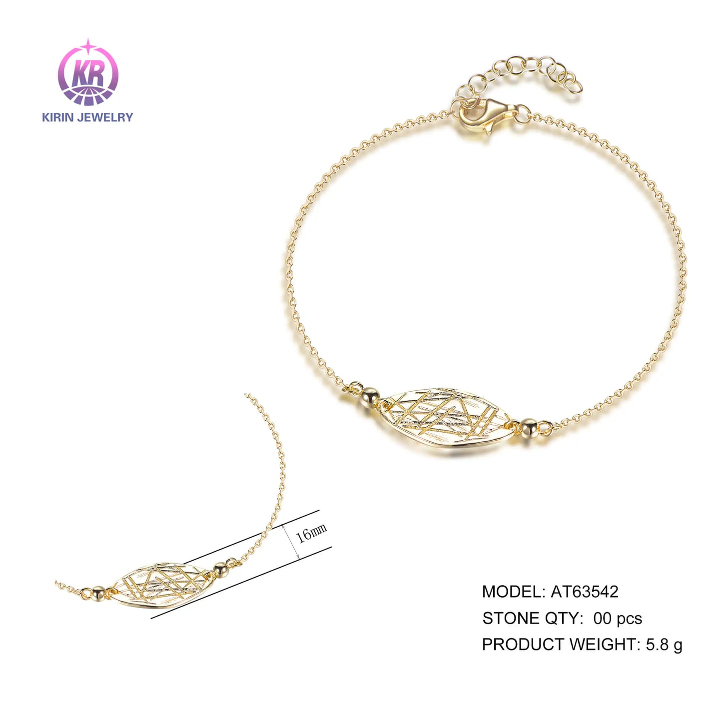 Wholesale 925 Silver Gold Plated Plain Adjustable Personalized Bracelets​ for Women