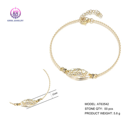 Wholesale 925 Silver Gold Plated Plain Adjustable Personalized Bracelets​ for Women