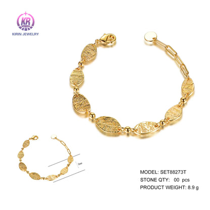 Wholesale 925 Silver Gold Plated Statement Oval Link Chain Bracelet for Women