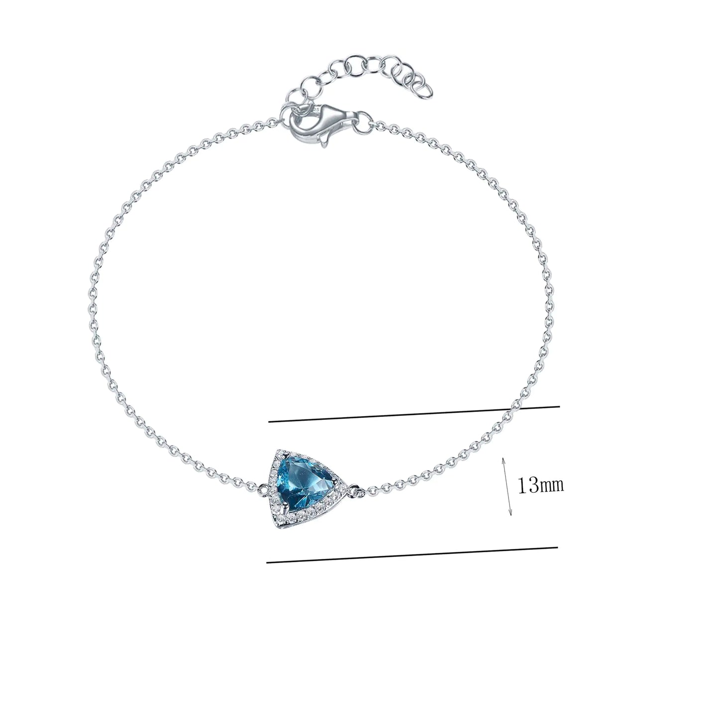 Wholesale 925 Silver Lab Created Blue Sapphire Bracelet