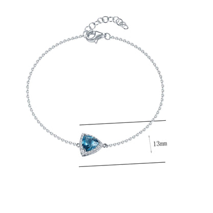 Wholesale 925 Silver Lab Created Blue Sapphire Bracelet