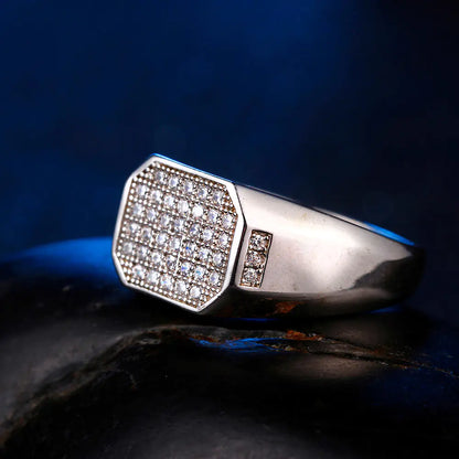 Wholesale 925 Silver Lab Created Diamond Hip Hop Vintage Cluster Ring​