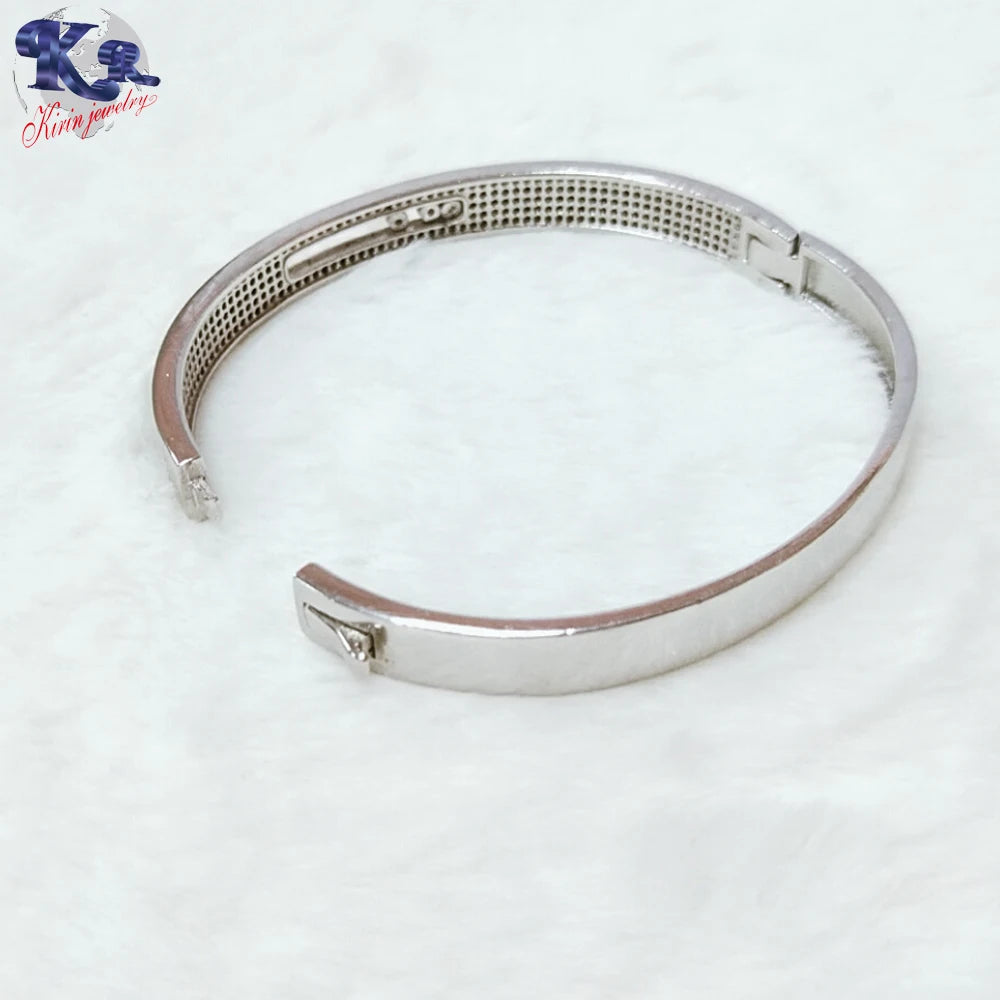 Wholesale 925 Silver Paved Eternity Statement Bangles
