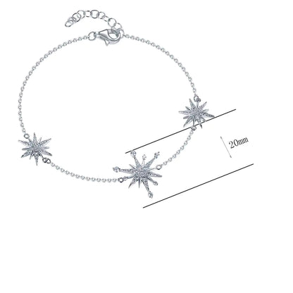 Wholesale 925 Silver Simple Starburst Rolo Chain Bracelet​