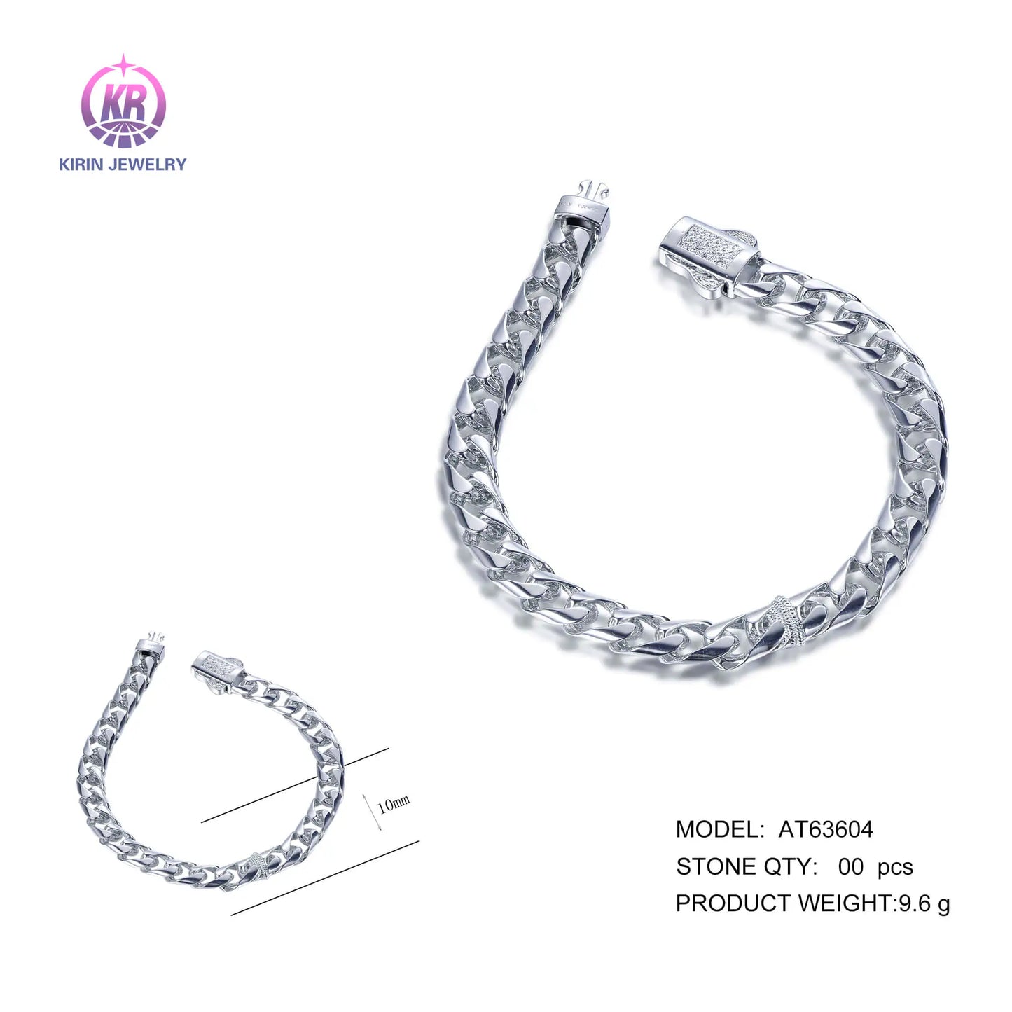 Wholesale 925 Silver Solid High Polished Thick Big Curb Cuban Link Bracelet for Women