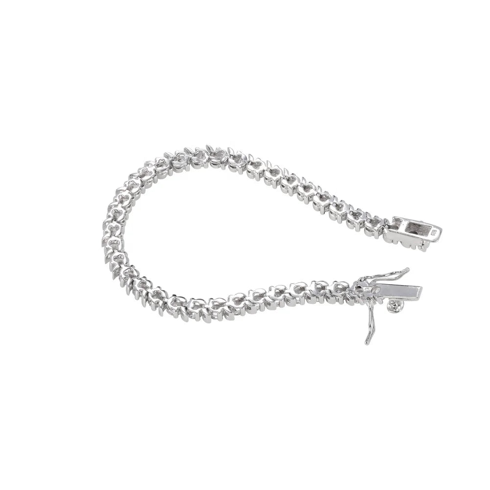 Wholesale 925 Silver Solitaire Swirl S Wave Tennis Bracelet​